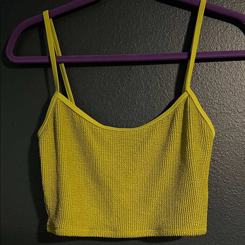 Good American bikini Textured Always Fits Crop Cami tankini bikini top